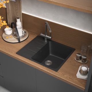 Мойка кухонная Reflexion Plato 57-CL RX1457СL уголь